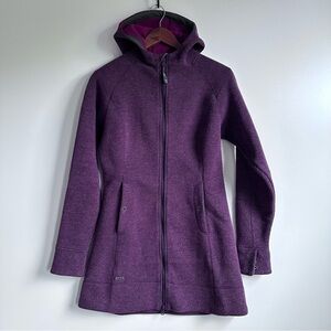 Outdoor Research Womens Long Wool-Blend Fleece-Lined Coat Hoodie Full-Zip Size S